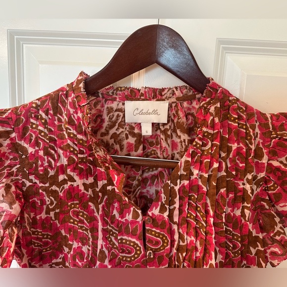 Cleobella Calla Blouse in Aurora Floral Ruffle Sleeve Top - Picture 3 of 5